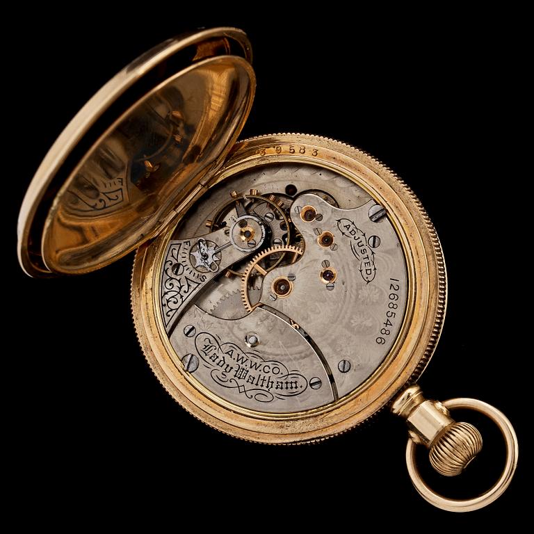 FICKUR, American Waltham Watch Co, 14k guld. Vikt 61 g.
