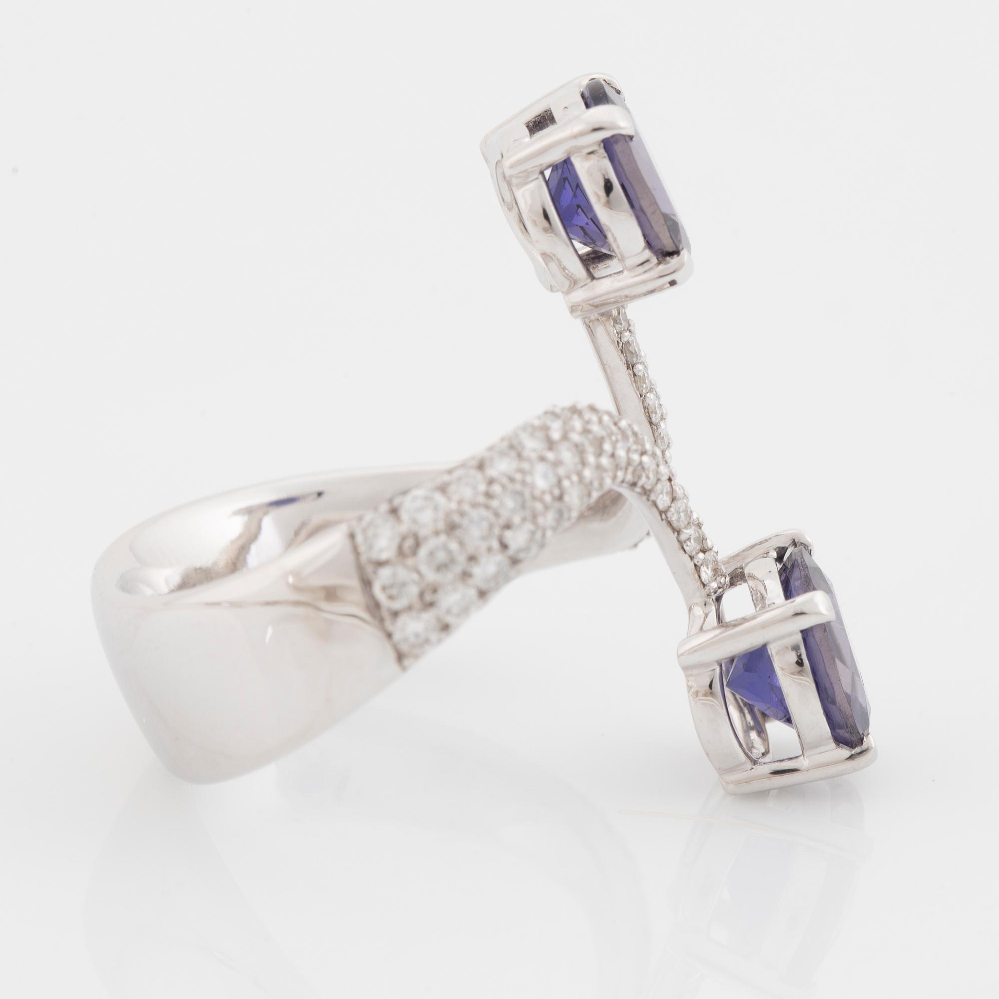 Tanzanite and brilliant cut diamond ring.