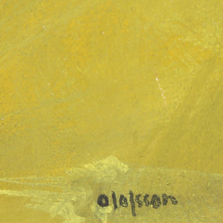 PIERRE OLOFSSON, oil/mixed media on panel, signed.