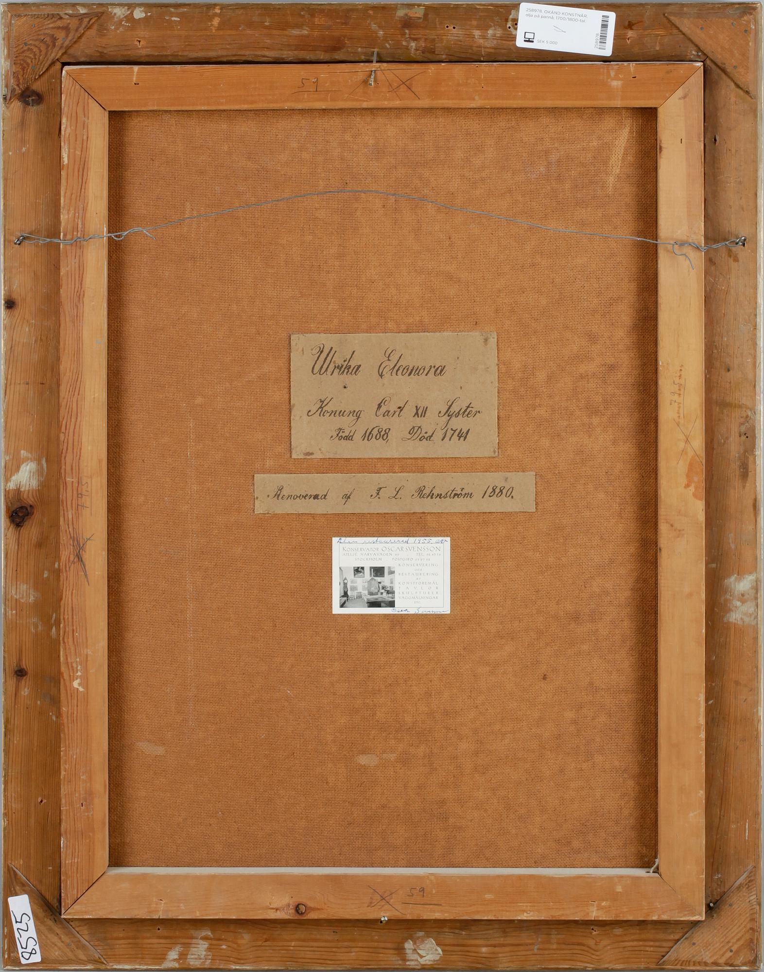 OKÄND KONSTNÄR, olja på pannå, 1700/1800-tal.