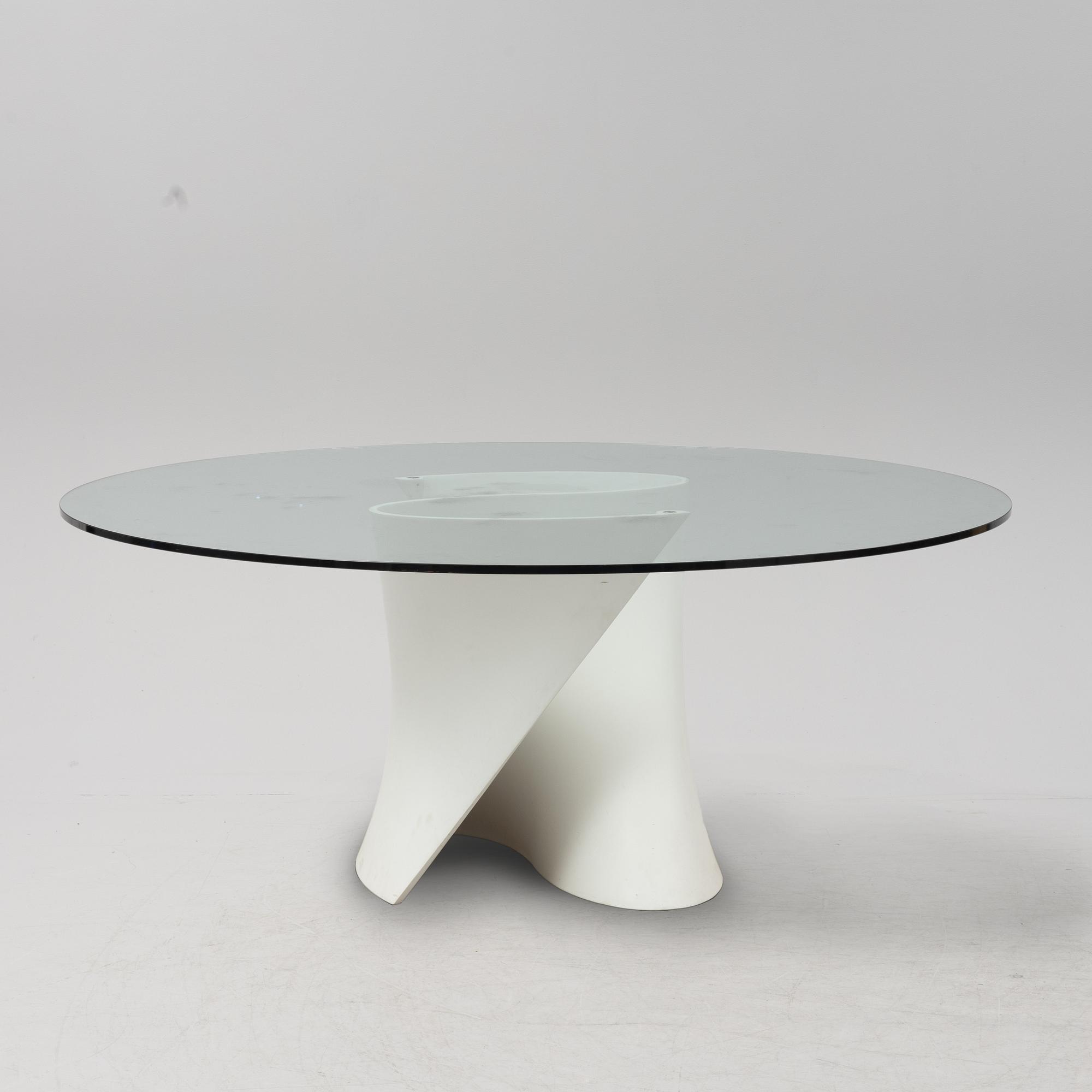 Xavier Lust, a glass top 'S Table' dining table, MDF Italia.