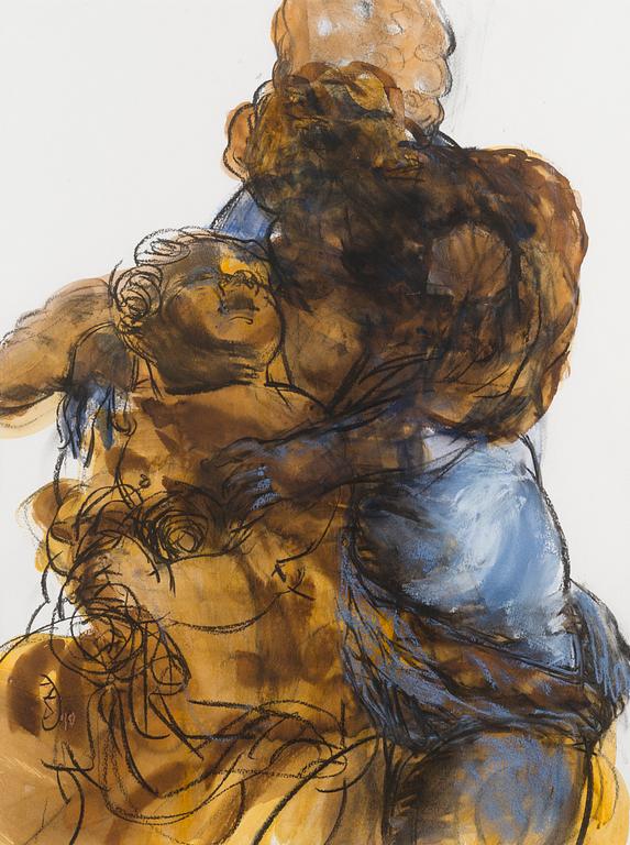 ZSUZSA DEMETER, stain, charcoal, pastel, signed and dated 2010.