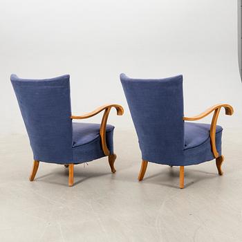 Armchairs a pair Swedish Modern 1940s.