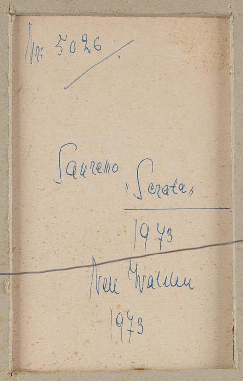 NELL WALDEN, mixed media on paper, signed and dated San Remo 1973.