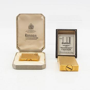 Dunhill lighters, 2 pcs "Square boy", England, second half of the 20th century.