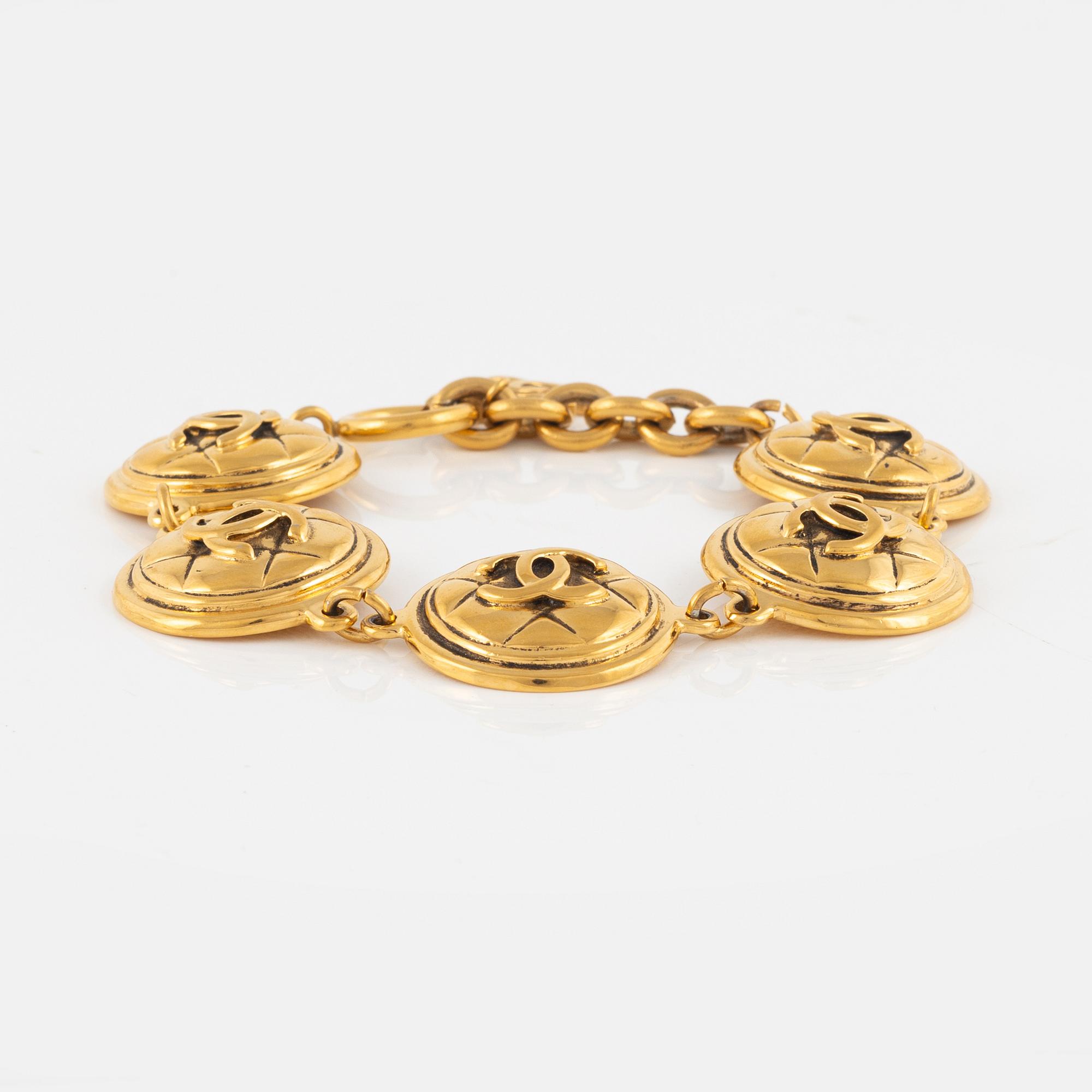 Chanel, a gold tone bracelet, 1990-1992.