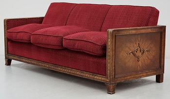 SOFFA samt BORD, 2 delar, art deco, 1900-talets första hälft.