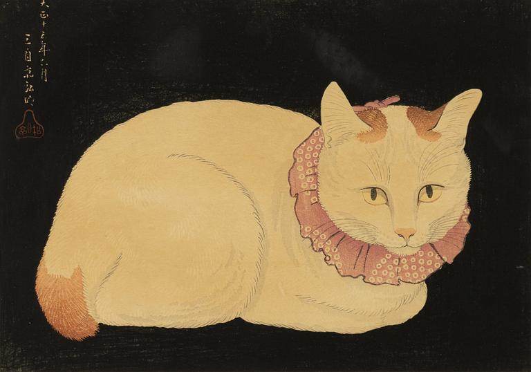 Takahashi Shōtei, "Tama (the White Cat)".