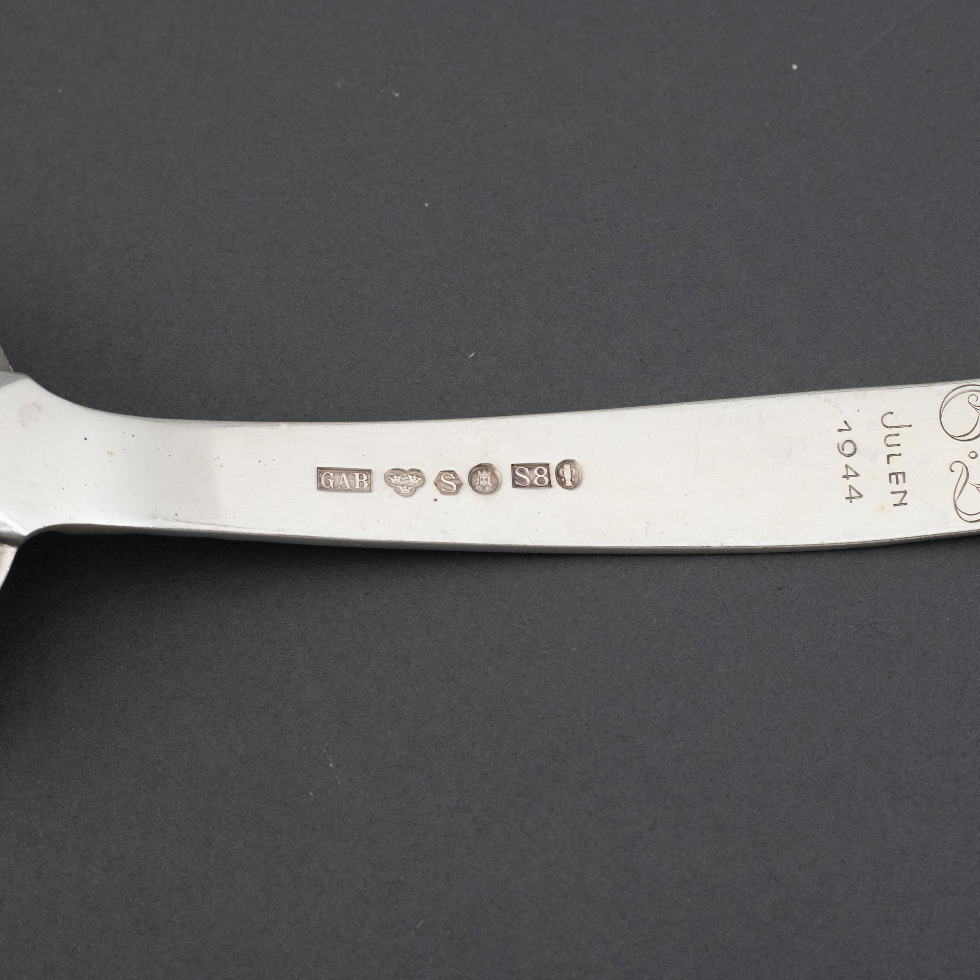 JACOB ÄNGMAN, Rosenholm, bestickservis, 33 delar, silver, GAB.