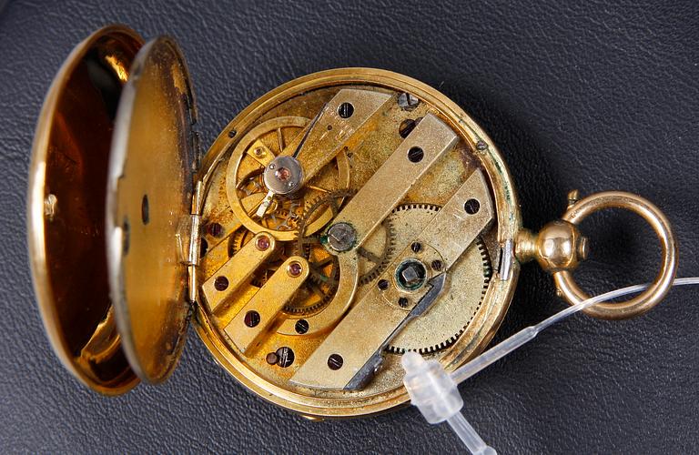 DAMFICKUR, guld, Vacheron, Genéve, sent 1800-tal.