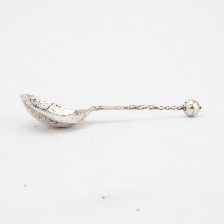 A Swedish probably 18th century silver spoon.