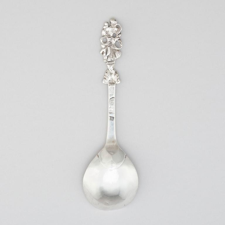 A Danish silver spoon, mark of Nicolai Linde, Copenhagen 1751.