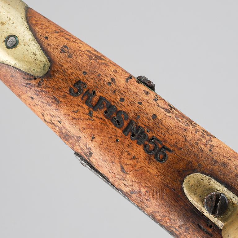 SLAGLÅSPISTOLER 2 st, m/1850, studsare och flankör.
