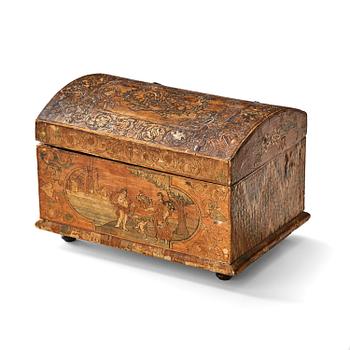 178. A straw-marquetry box, later part 18th century.
