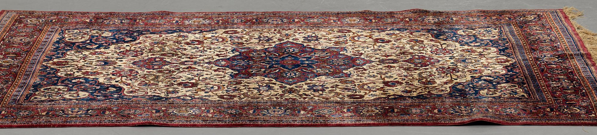 A RUG, semi-antique silk Kashan, ca 200 x 129 cm.