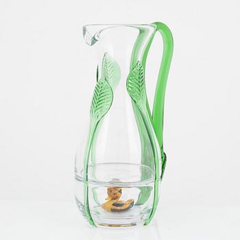 Ernst Billgren, kanna, glas, "New friends". Kosta Boda, signerad.