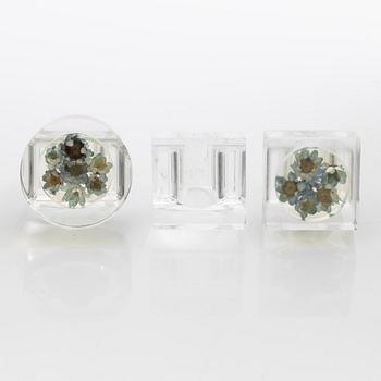 Siv Lagerström, three rings acrylic plastic, 1970s.