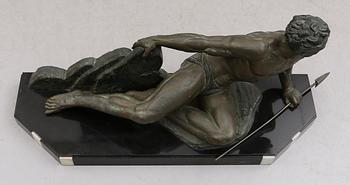 SKULPTUR, brons, art déco, signerad J de Roncourt.