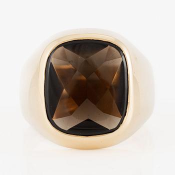 Ring, Alton, 18K gold with smoky quartz.