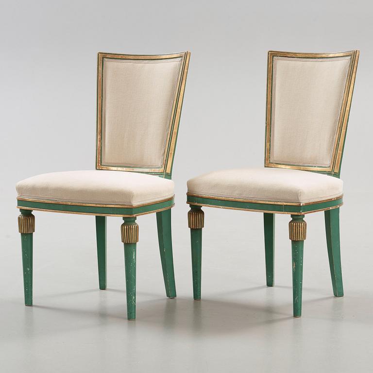 A set of two Swedish Grace armchairs and two chairs 'Marieberg' by Nordiska Kompaniet, ca 1929-30.