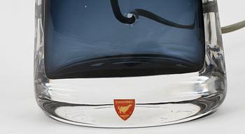 BORDSLAMPA, glas, Carl Fagerlund, Orrefors, sign.