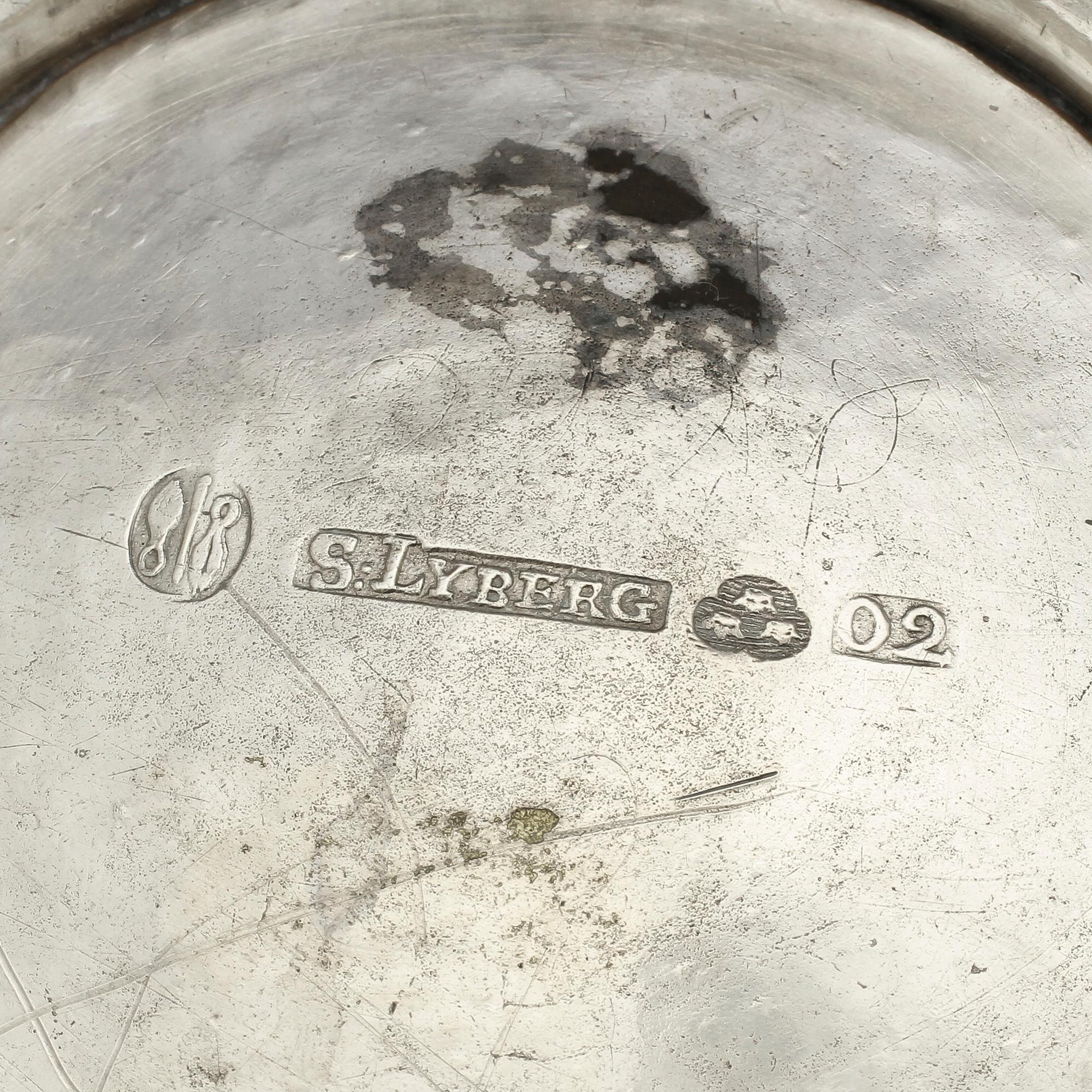 BÄGARE, silver, Samuel Lyberg, Borås, 1796. Vikt 465 g.