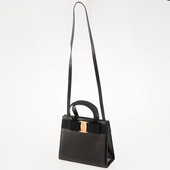Salvatore Ferragamo, Vara Bow Black Leather and Ribbon Handbag.