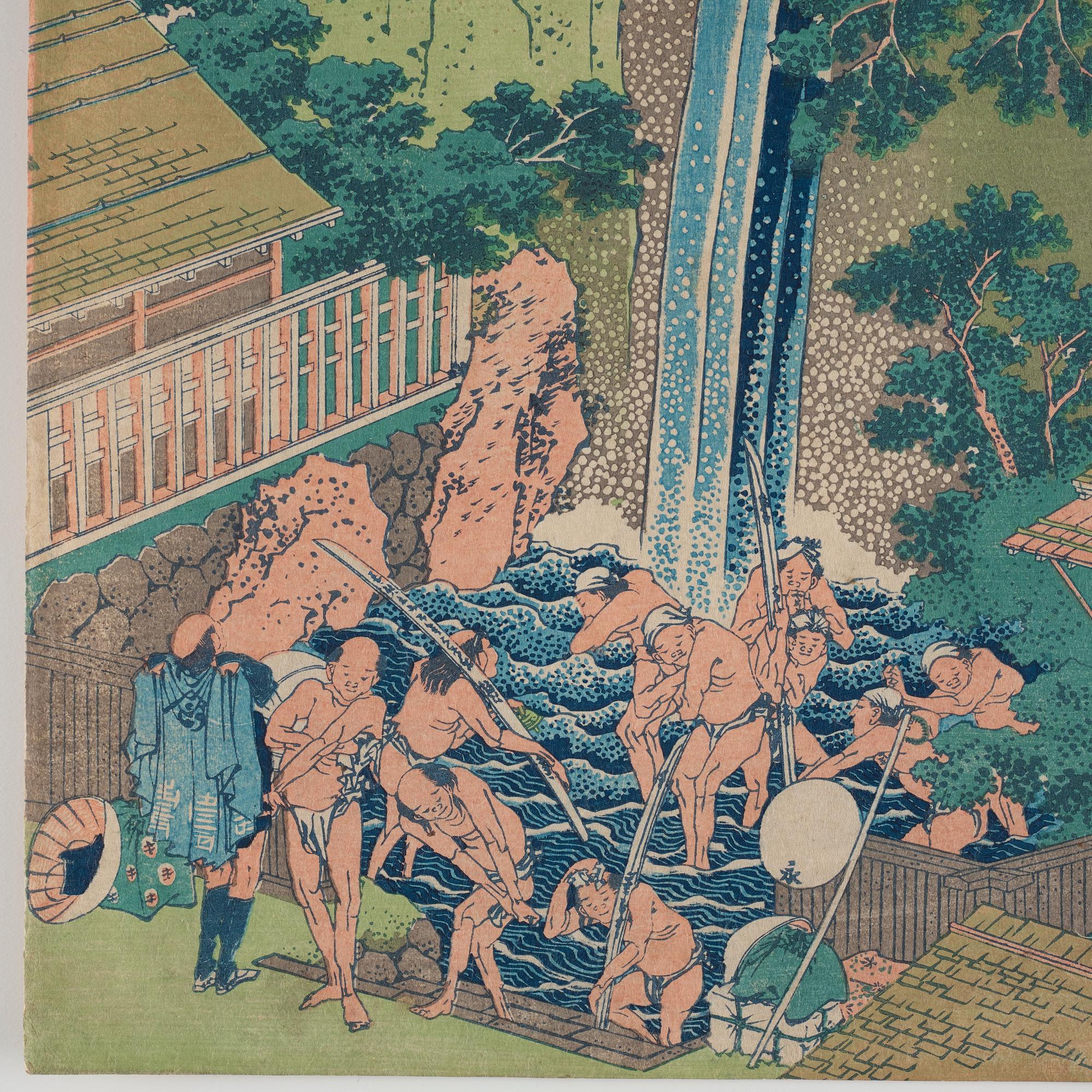 Katsushika Hokusai, A Japanese colour woodblock print by Katsushika Hokusai (1760-1849), 'Rōben Waterfall at Ōyama in Sagami Province'.
