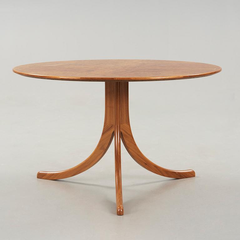 a burled wood top table, deisgned by Josef Frank for Svenskt Tenn Sweden, probably 1950-60's.