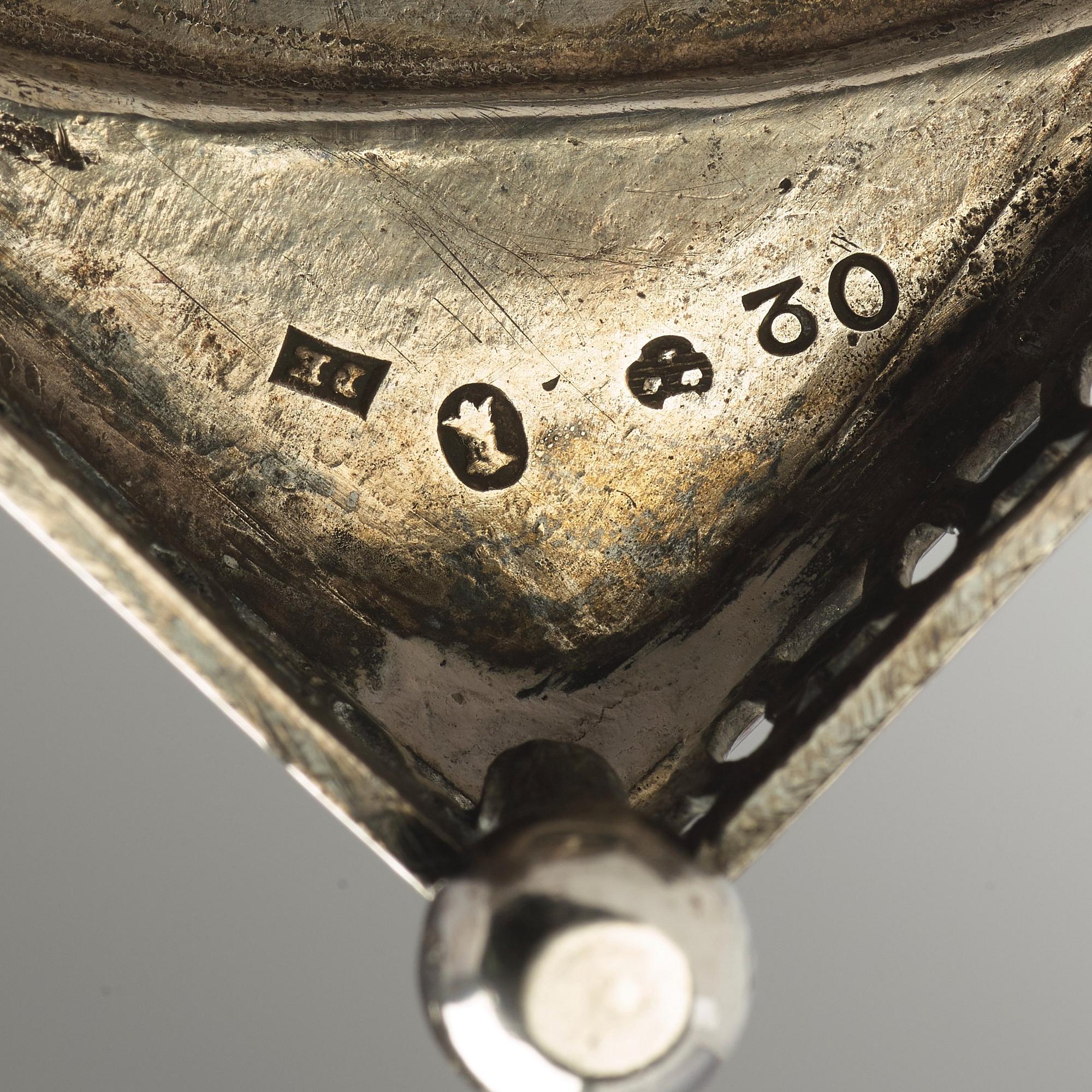 Petter Eneroth, ljusstakar, ett par, silver, Stockholm 1796. Gustavianska.