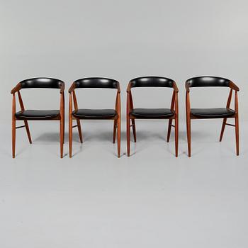 KARMSTOLAR, 4 st, troligen Bender Madsen och Ejner Larsen, Danmark, 1950-tal.
