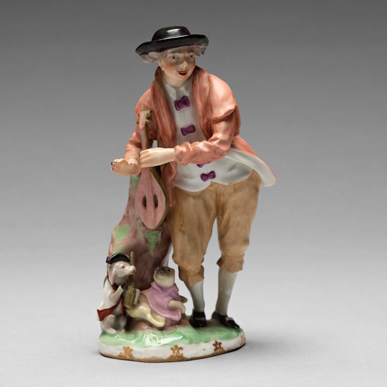 A 'Vienna' figure of a fiddler, 20th Century.