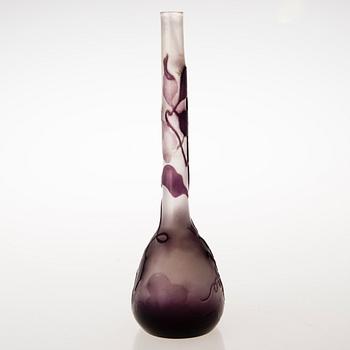 An Emile Gallé Art Nouveau cameo glass vase, Nancy, France.