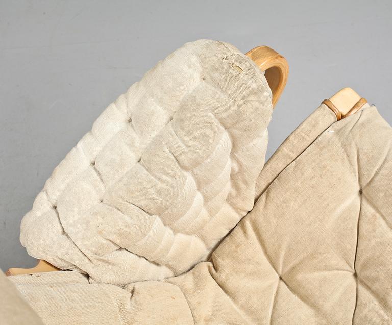 FÅTÖLJER, ett par, "Pernilla" samt FOTPALL,  Bruno Mathsson, Dux.