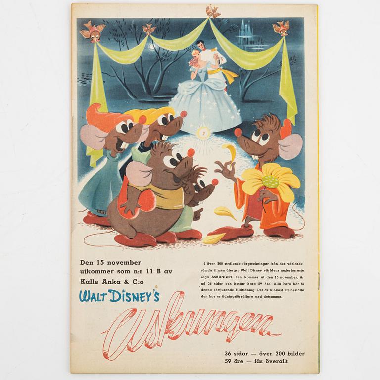 Serietidningar, "Kalle Anka & Co", 14 st, komplett årgång 1950.