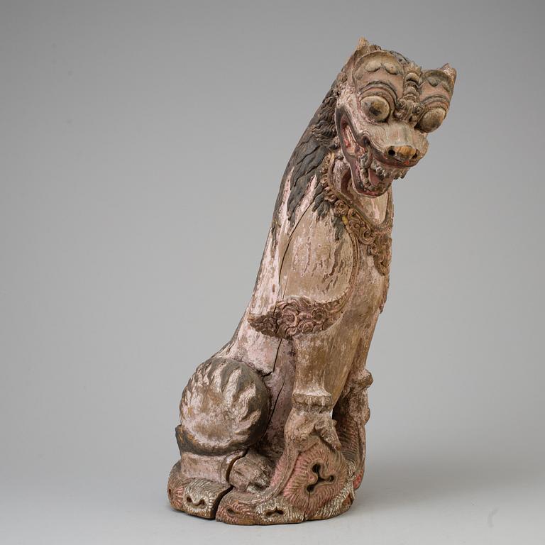 A wooden mythical beast, Southeast Asia, early 20th Century.