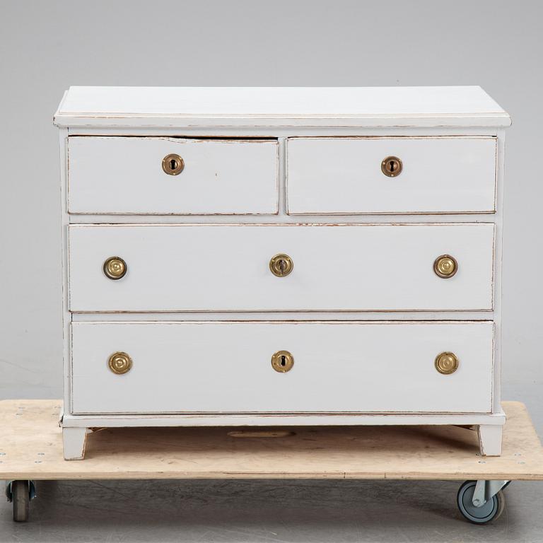 A painted oak chest of drawers, 19th Century.