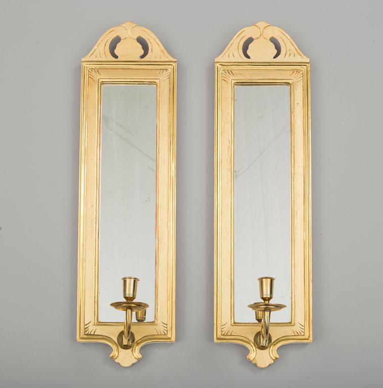 A pair of 'Regnaholm' mirror wall sconse from IKEA, 1990's.