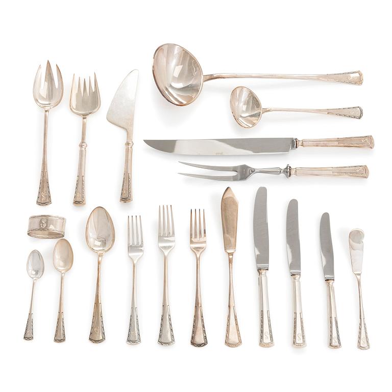 A 152-piece Tillander silver cutlery set, 'Käpy' (Cone), Helsinki 1971-1980. Design: Vilho Ellenberg, 1920s.