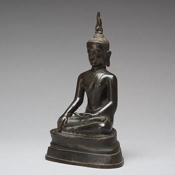 A bronze figure of Buddha, Thailand, presumably 18/19th Century.