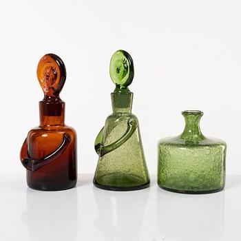 Erik Höglund, karaffer, 2 st, samt vas, Boda.