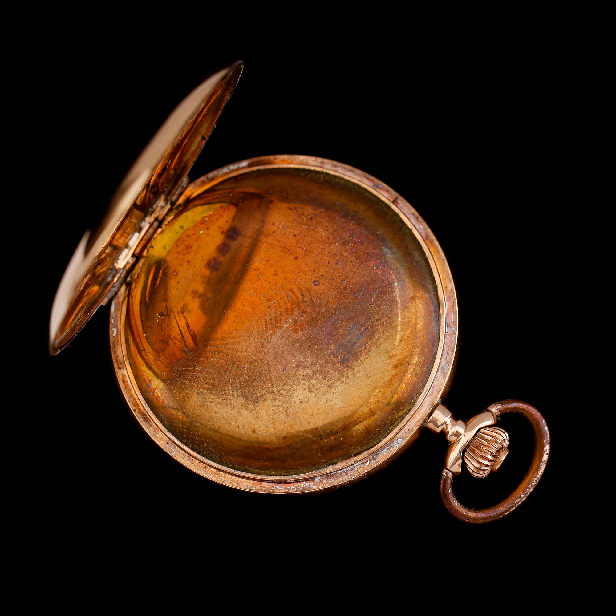 FICKUR, 14 k guld, savonett, 1900-talets första hälft.
