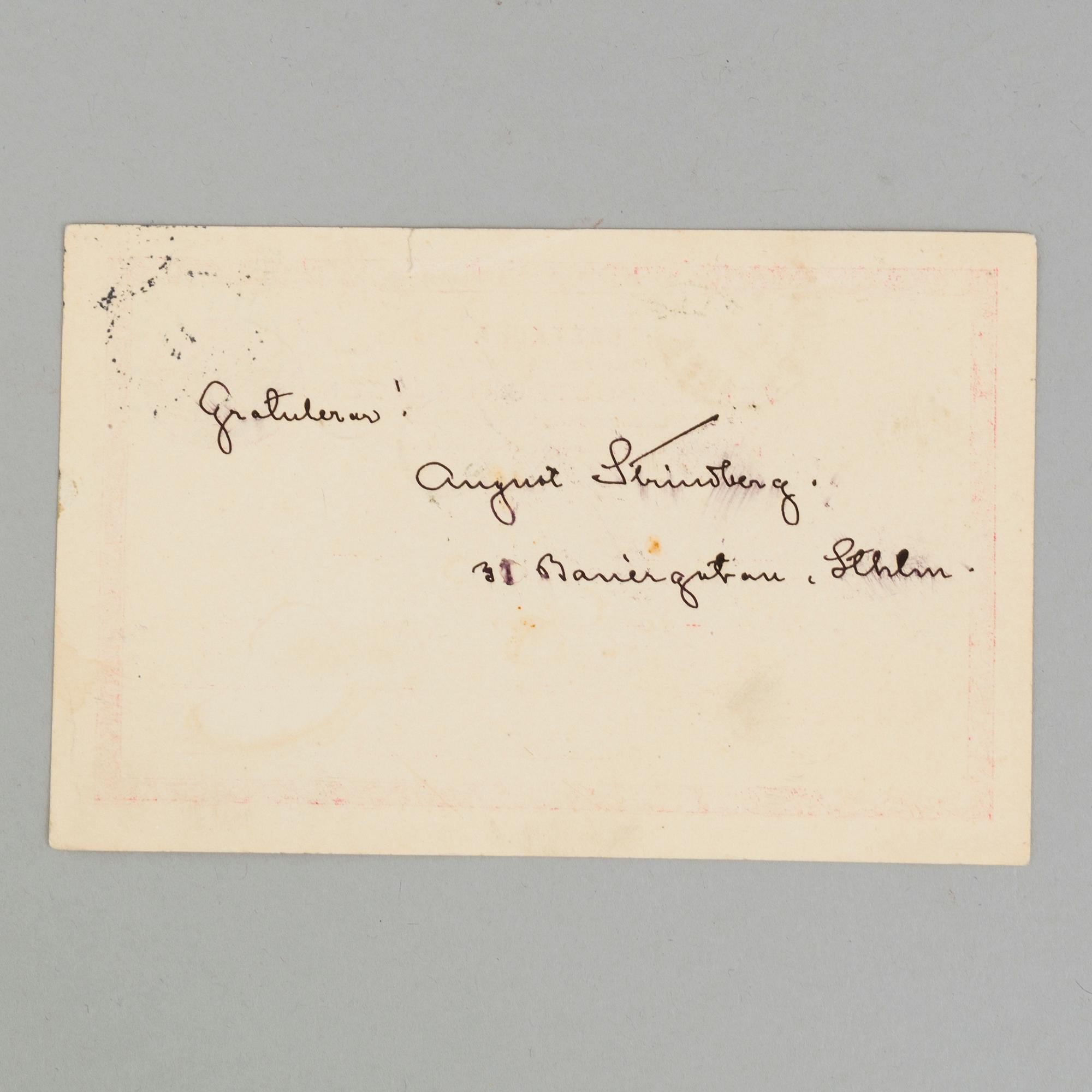 AUGUST STRINDBERG, brev.