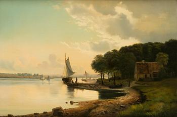Unknown artist, oil on canvas, signed ML and dated 1885.