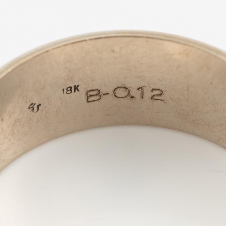 Ring, 18K gold with brilliant-cut diamonds and coloured stones.