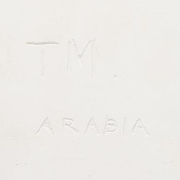TOINI MUONA, KERAMIIKKALAATTA, Lehdet. Signeerattu TM Arabia.