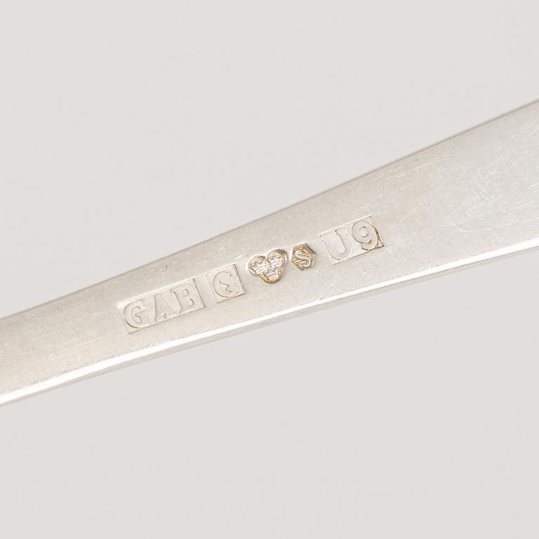 Jacob Ängman, a 31-piece Swedish silver cutlery, model 'Rosenholm', bearing the mark of GAB, including Eskilstuna, 1970.