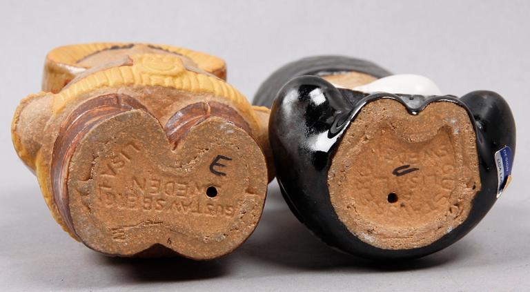 FIGURINER, 2 st, stengods, Lisa Larson, Gustavsberg.