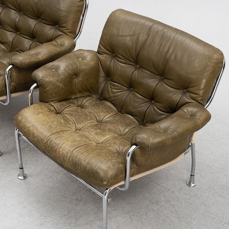 Pethrus Lindlöf, armchairs, a pair, "Eva", AB Lindlöfs Möbler, Lammhult, 1970s.