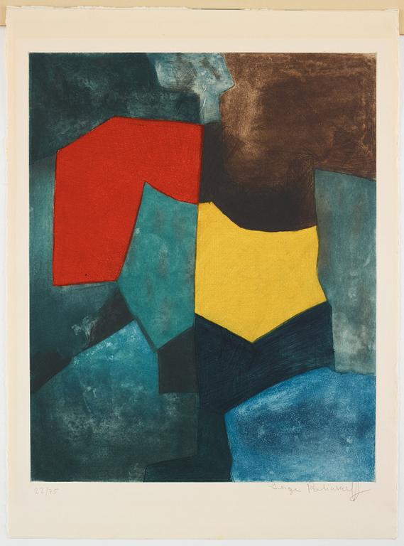 Serge Poliakoff, "Composition rouge, verte, jaune et bleue".